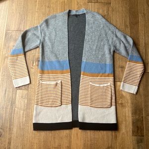 Staccato Color Block and Striped Cardigan in Size Medium